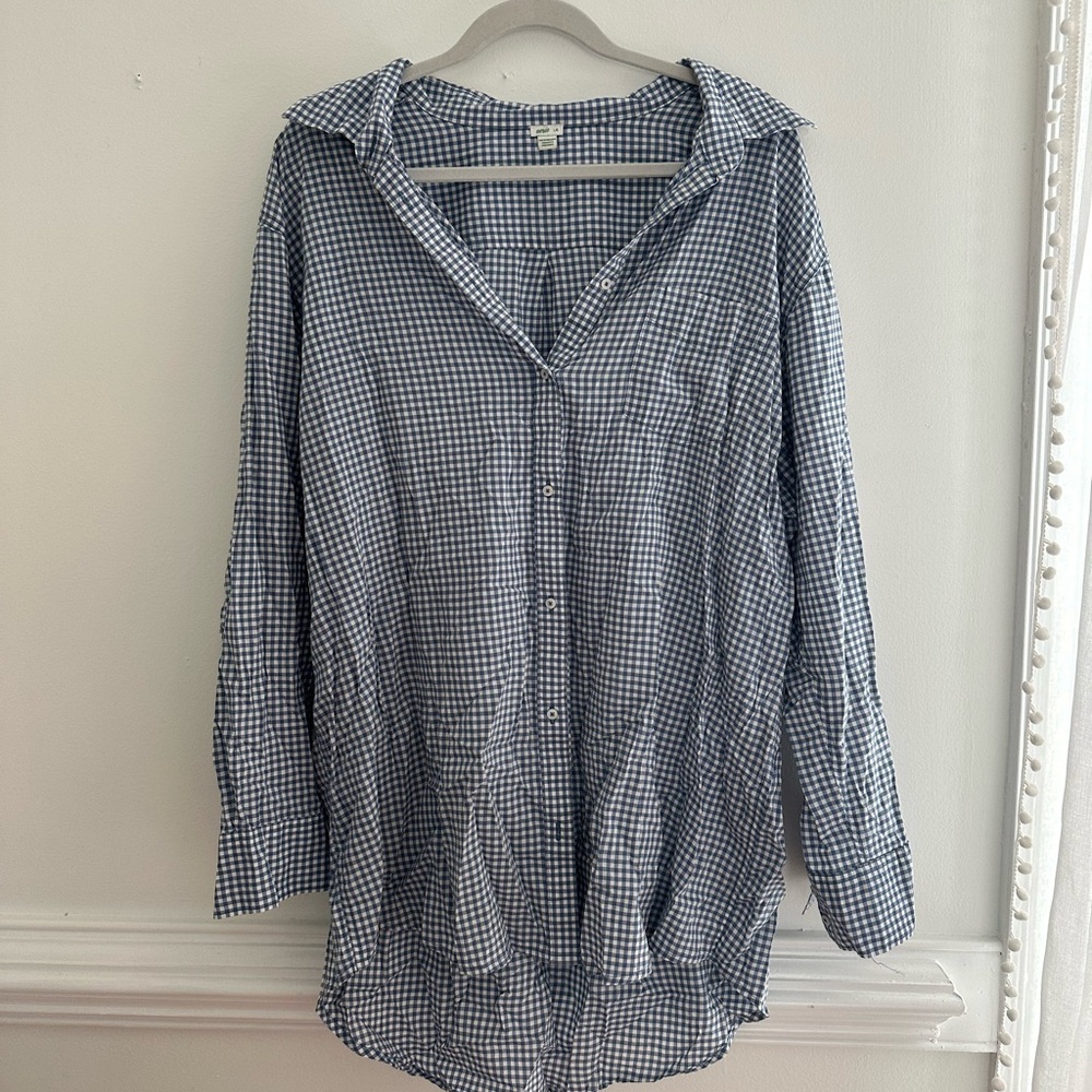 Aerie Button Up Plaid Shirt